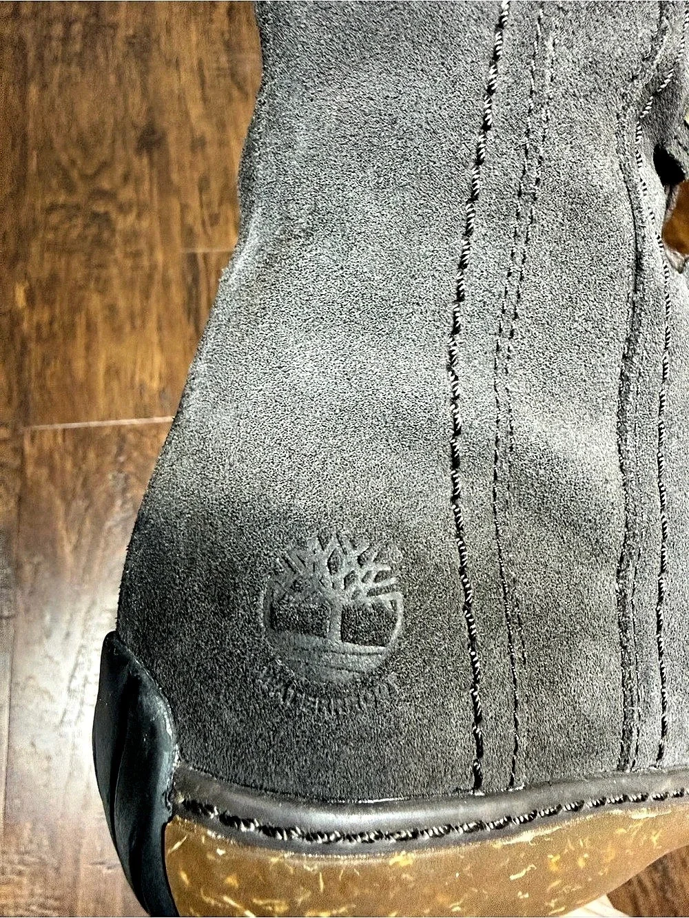 Timberland Women’s Size 8 Charcoal Gray Suede Tall Lace Up Shearling Boots